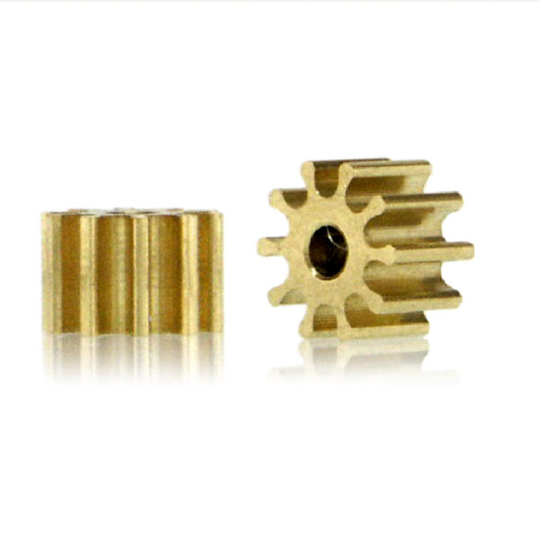 Piñón de latón de 9 dientes Ø5.5mm y Ø1,5mm interior Slot.it